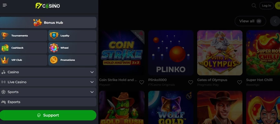 F7 casino Gaming Arsenal